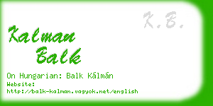 kalman balk business card